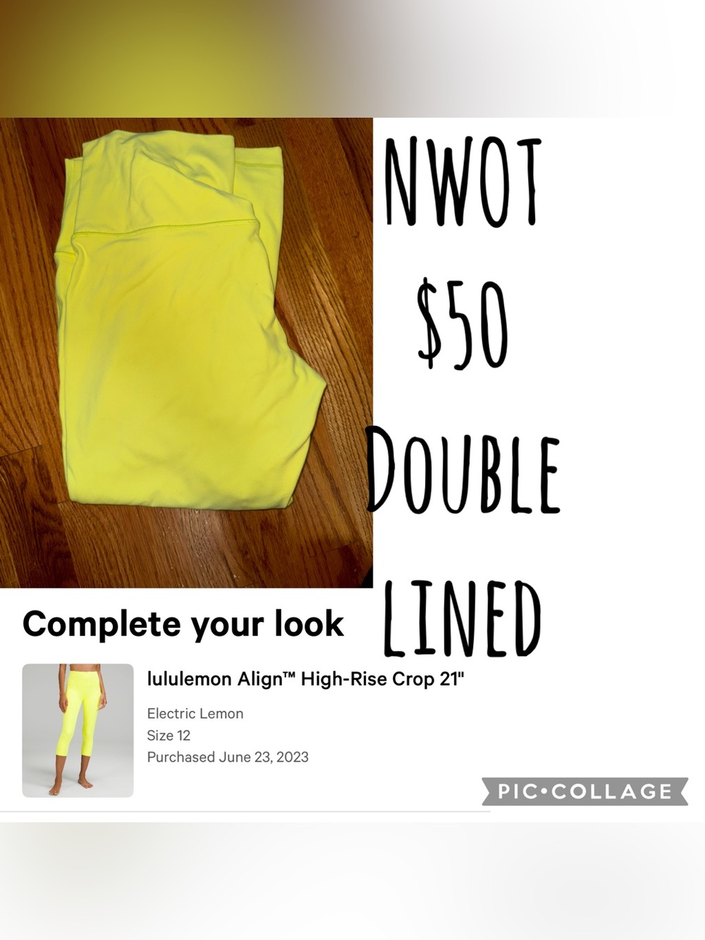 lululemon Align High-Rise Crop 21" in Electric Lemon Yellow